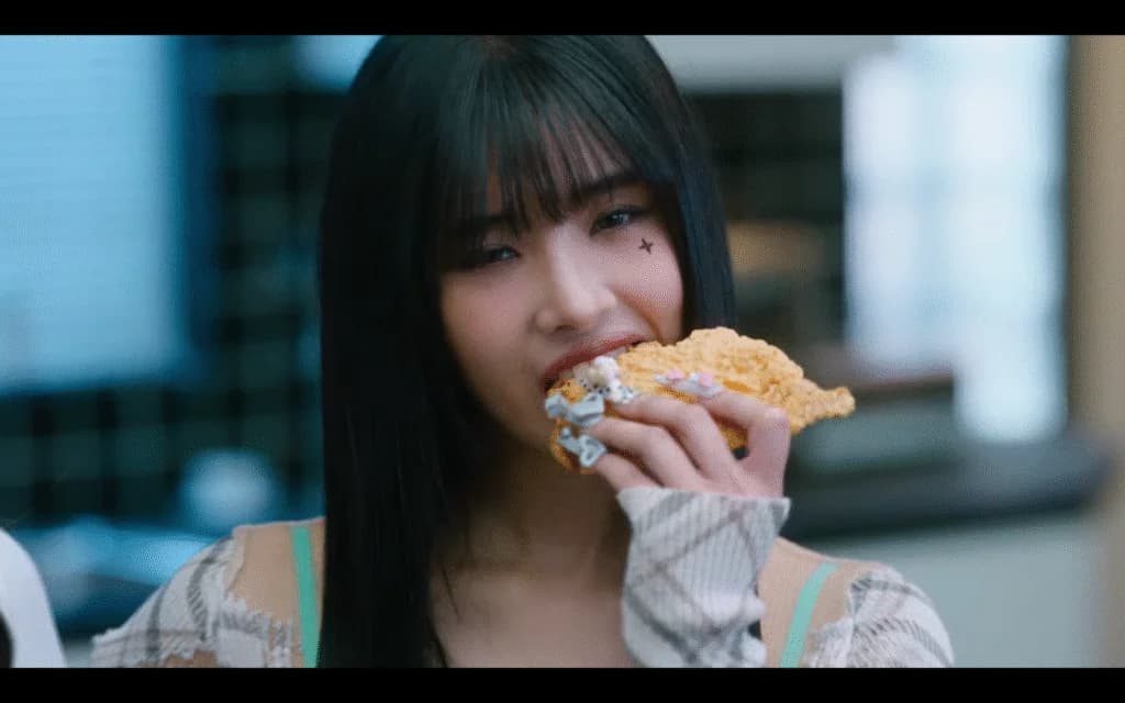 Katseye Gnarly MV | Sophia Eating Fried Chicken